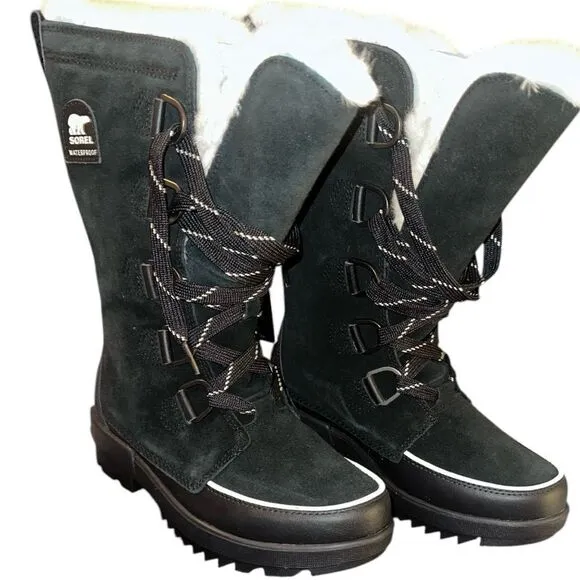 SOREL Tivoli IV Tall Waterproof Black Lace Up Boots Size 7.5