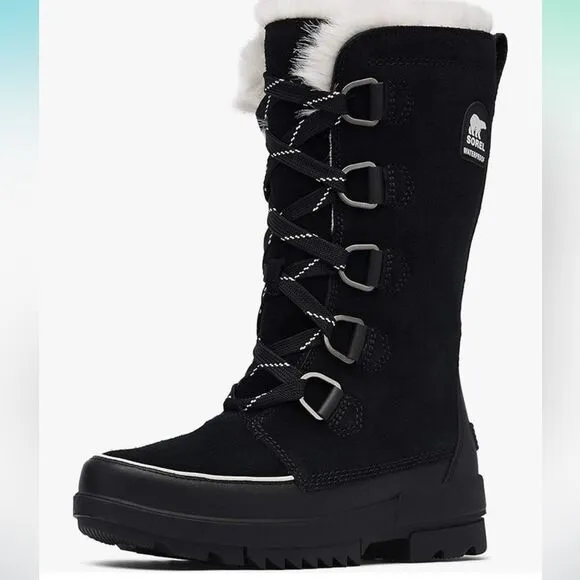 SOREL Tivoli IV Tall Waterproof Black Lace Up Boots Size 7.5