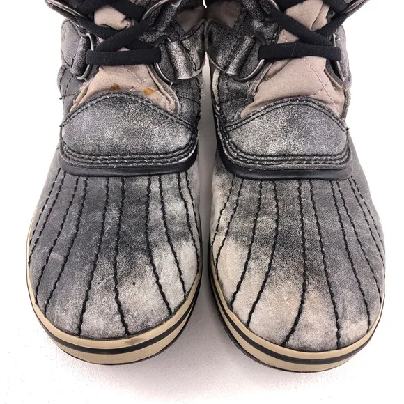 Sorel Tofino Gray Waxed Canvas Waterproof Winter Boots 8