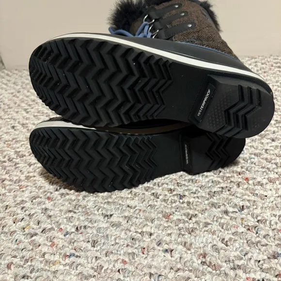 Sorel Tofino Hawk/Mountain Herringbone Snow Winter Boots - Women's Size 8.5