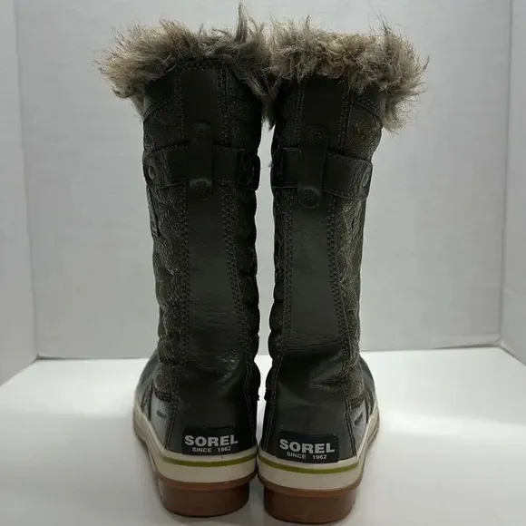 Sorel Tofino II Faux Fur Lined Winter Lace Up Snow Waterproof Boots Green Size 6