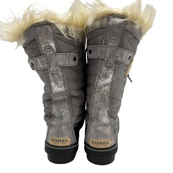 Sorel Tofino II Gray/Black Snow Boots Winter Big Girl's Size 4