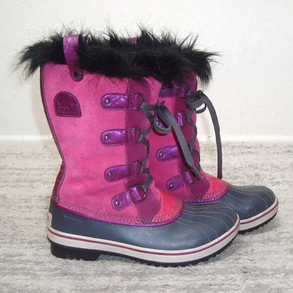 Sorel Tofino Pink Suede Waterproof Snow Boots Girls Size 5