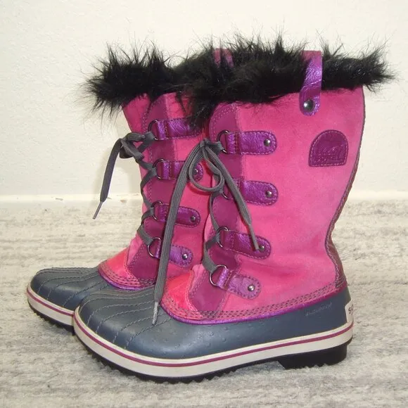 Sorel Tofino Pink Suede Waterproof Snow Boots Girls Size 5