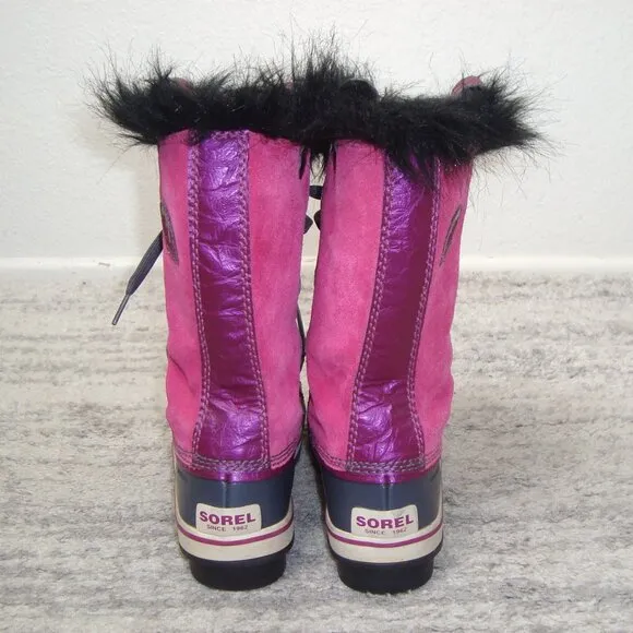 Sorel Tofino Pink Suede Waterproof Snow Boots Girls Size 5