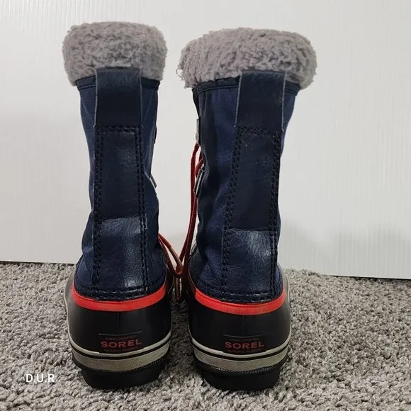 Sorel Unisex Kids Yoot Pack Winter Snow Boots Blue Red Waterproof Lace Up Size 4