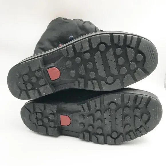 SOREL Vintage Black Nylon Tall Winter Waterproof Snow Boots Womens 8