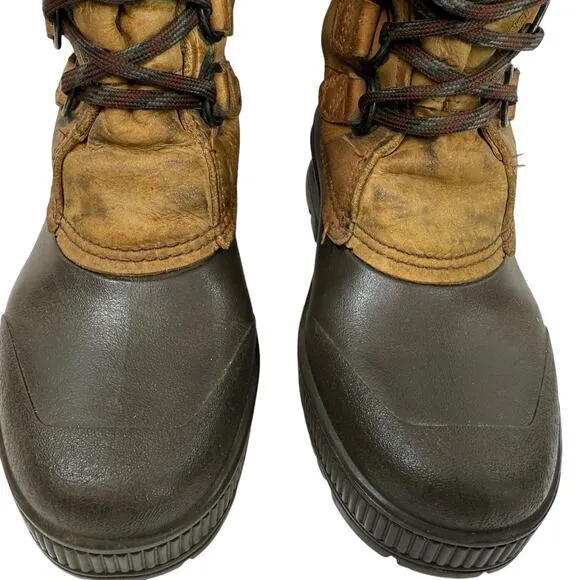 SOREL VTG BADGER Boots Womens Size 6 Brown Leather Lined Winter Snow CANADA Made
