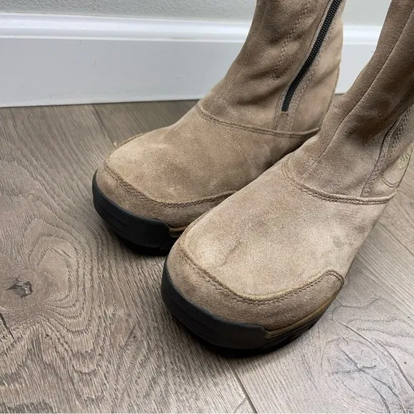 Sorel Waterfall Thinsulate Snow Boots Tan Beige Suede Upper Waterproof Size 5
