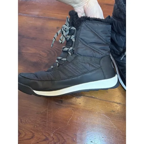 Sorel Whitney II faux fur trimmed shell boots waterproof snow boot black 8.5