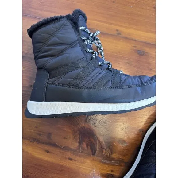 Sorel Whitney II faux fur trimmed shell boots waterproof snow boot black 8.5