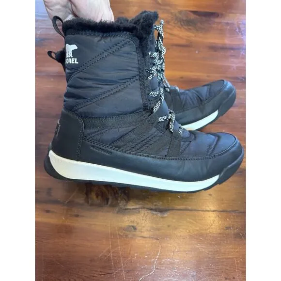 Sorel Whitney II faux fur trimmed shell boots waterproof snow boot black 8.5