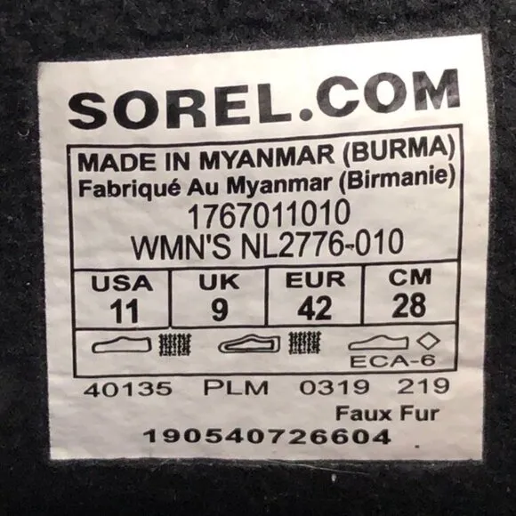 Sorel Whitney Short Lace Up Winter Boots 11
