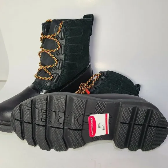 Sorel Women Duck Boots Lennox Street Lace Black dark green suede new US 5 36