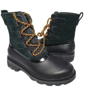 Sorel Women Duck Boots Lennox Street Lace Black dark green suede new US 5 36
