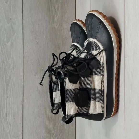Sorel Women Madewell X Out N About Ankle Plaid Duck Saltwater Boots shoe