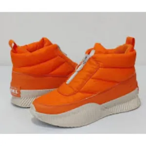 Sorel Women Size 9.5 Out N About III Puffy Orange Zip Waterproof Insulated Boots