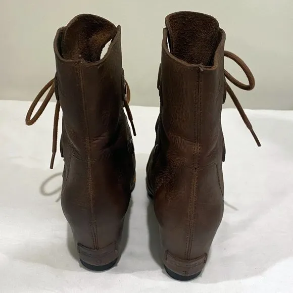 Sorel Women's Brown Leather Joan of Arctic Wedge Waterproof Boots -  US Size 6‎