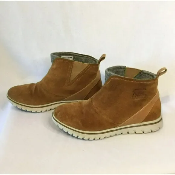 Sorel Women's Elk Cozy Nubuck Leather Pull-On Waterproof Boots Size 6