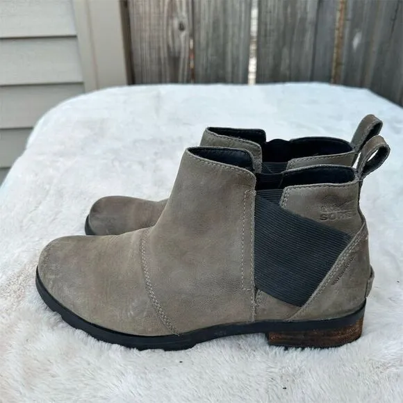 Sorel Women's Emelie Chelsea Ankle Boots Brown Size 9.5 Waterproof