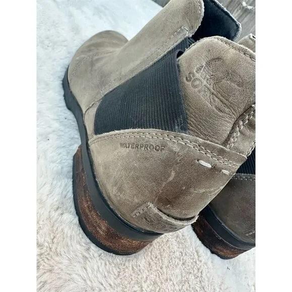 Sorel Women's Emelie Chelsea Ankle Boots Brown Size 9.5 Waterproof