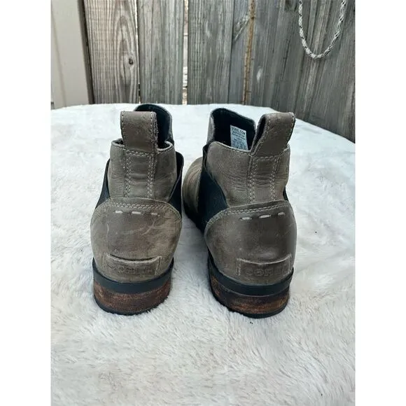 Sorel Women's Emelie Chelsea Ankle Boots Brown Size 9.5 Waterproof