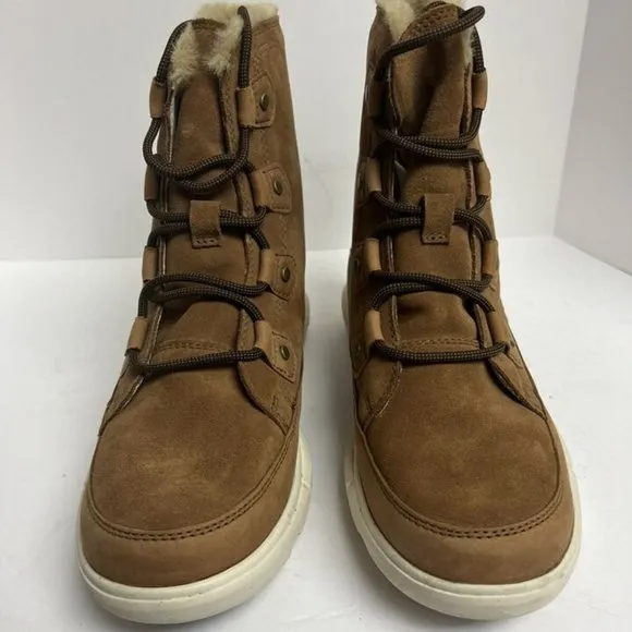 Sorel Women's Explorer II Joan Faux Fur Waterproof Boots Tan, Size 8.5 M