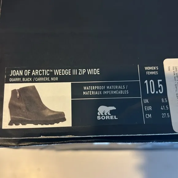 Sorel Women's Extended Joan of Arctic Wedge III Zip Wide Boots 10.5 NWT