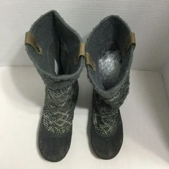 Sorel Womens Gray Slip On Round Toe Tremblant Geometric Winter Boots Size 7