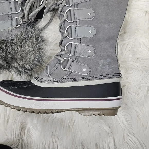 Sorel Women’s Joan of Arctic Suede Leather Snow Boots in Quarry Black Size 8.5