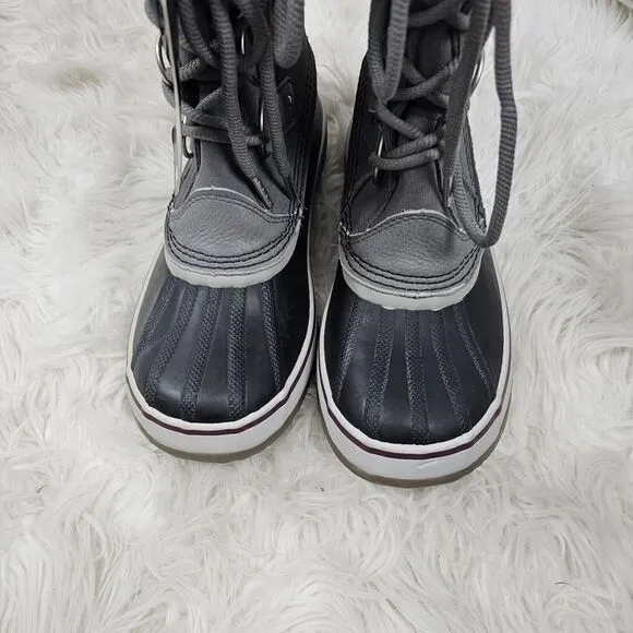 Sorel Women’s Joan of Arctic Suede Leather Snow Boots in Quarry Black Size 8.5
