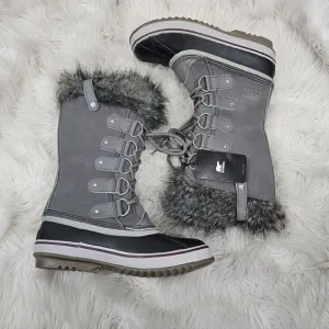 Sorel Women’s Joan of Arctic Suede Leather Snow Boots in Quarry Black Size 8.5