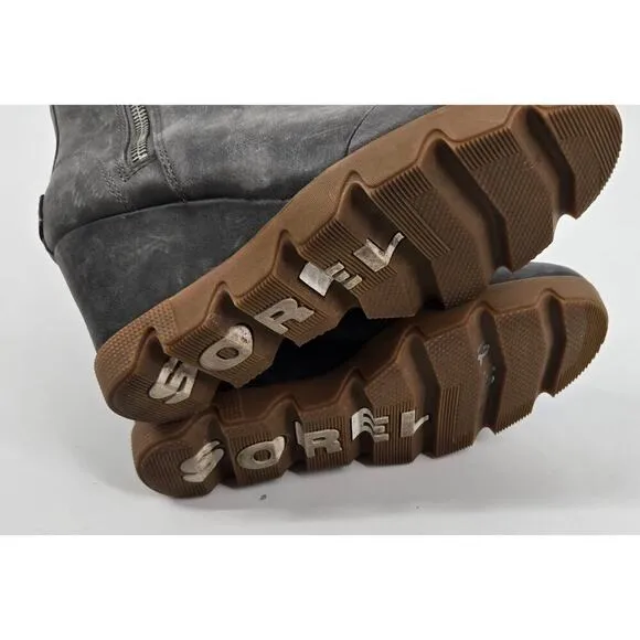 Sorel Women’s Joan Uptown Zip Hidden Wedge Bootie Size 7 Gray Neutral Rain Snow
