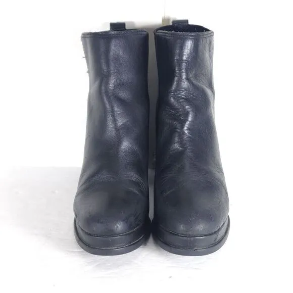 Sorel Women's Margot US 8 Black Leather Waterproof Pull On Ankle Chelsea Boots