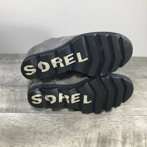 Sorel Women's NL3046-052 Lexie II Gray Leather Wedge Winter Snow Boots Size 6