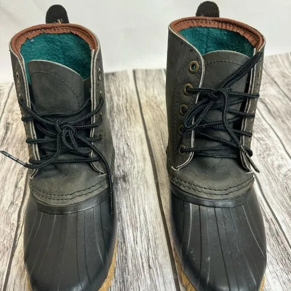 Sorel Women's Short Duck Boots Waterproof Grey Gray Black Tan 6 Canada Snow Rain