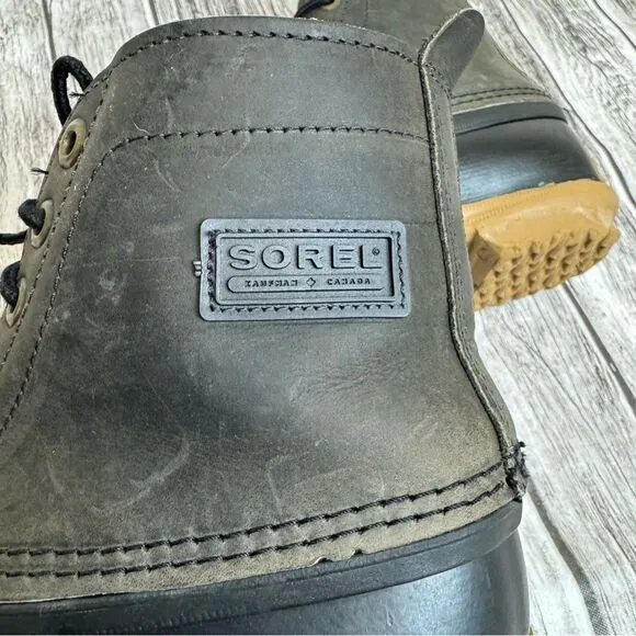 Sorel Women's Short Duck Boots Waterproof Grey Gray Black Tan 6 Canada Snow Rain
