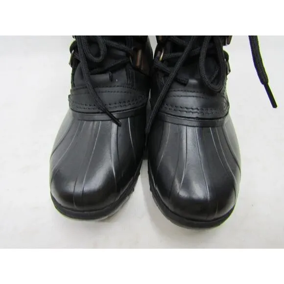 Sorel Womens Size 8 M Black Leather Waterproof Lace Up Snow Boots