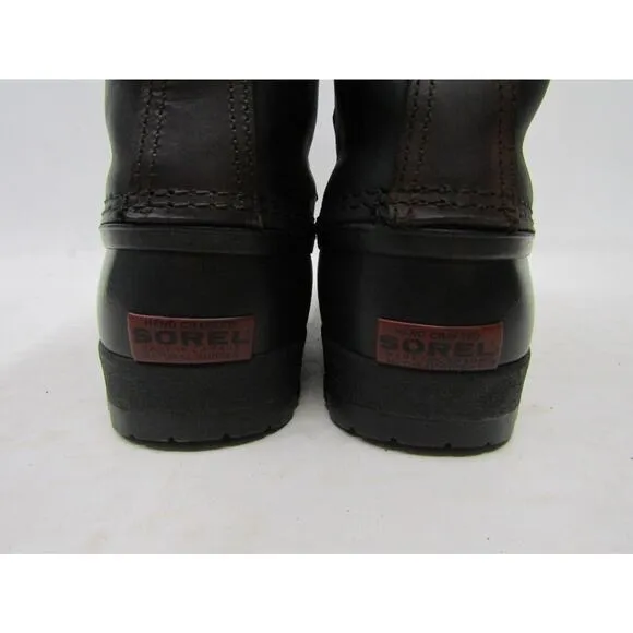 Sorel Womens Size 8 M Black Leather Waterproof Lace Up Snow Boots