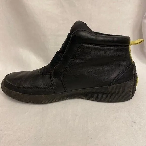 SOREL Womens Size 9.5 Out N About Plus Mid Boot Black Waterproof Leather Boots