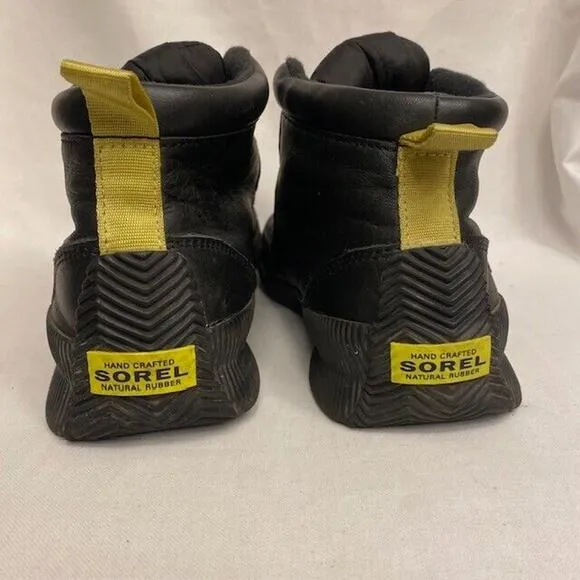 SOREL Womens Size 9.5 Out N About Plus Mid Boot Black Waterproof Leather Boots