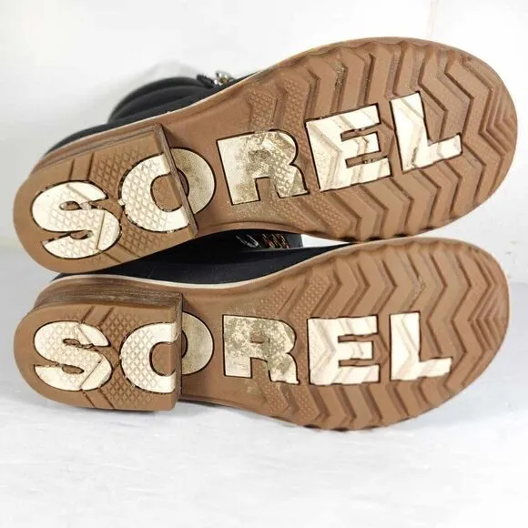 Sorel Women's Slimpack III US7 Black Leather Suede Waterproof Ankle Hiker Boots