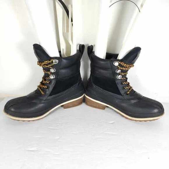 Sorel Women's Slimpack III US7 Black Leather Suede Waterproof Ankle Hiker Boots
