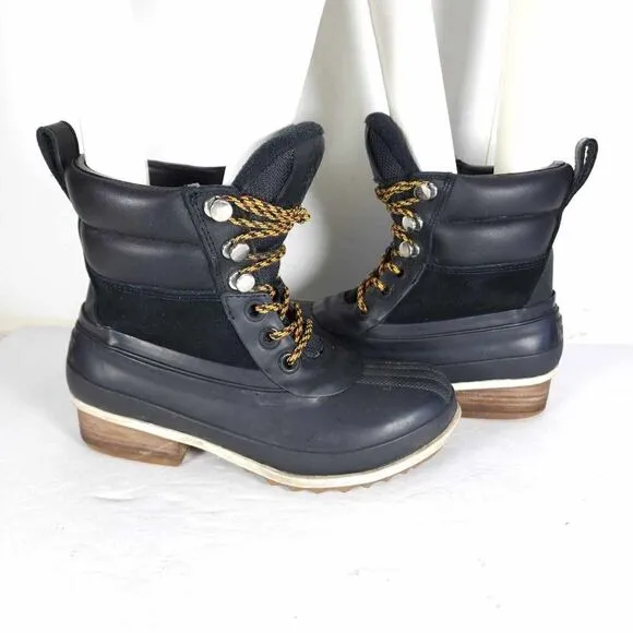 Sorel Women's Slimpack III US7 Black Leather Suede Waterproof Ankle Hiker Boots