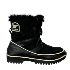 Sorel Women's Tivoli II Winter Snow Boots in Black Suede Size 6.5