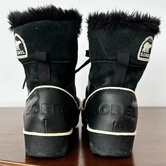 Sorel Women's Tivoli II Winter Snow Boots in Black Suede Size 6.5