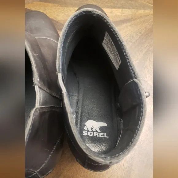 Sorel Women's Waterproof Grey Leather Wedge Ankle Boots - Size 9