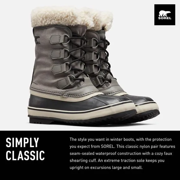 SOREL WOMEN'S WINTER BOOTS, GREY QUARRY BLACK, 7