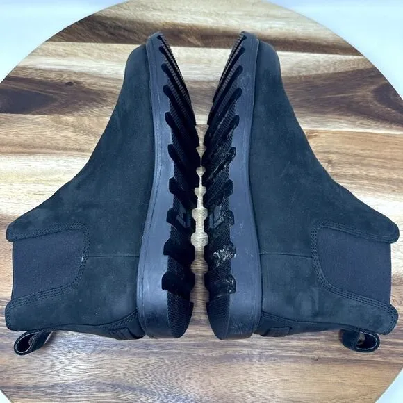 Sorel Women's 8.5 Ainsley Waterproof Chelsea Pull On Black Leather Boots