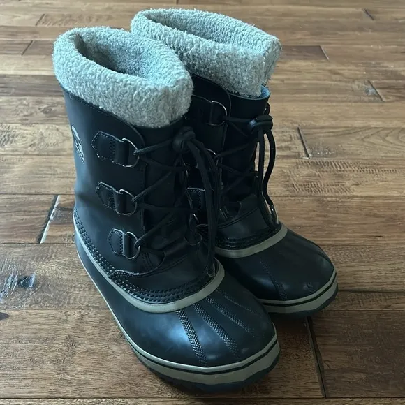 Sorel Yoot Pac TP Waterproof Winter Snow Boots Black Gray Unisex Youth Size 5